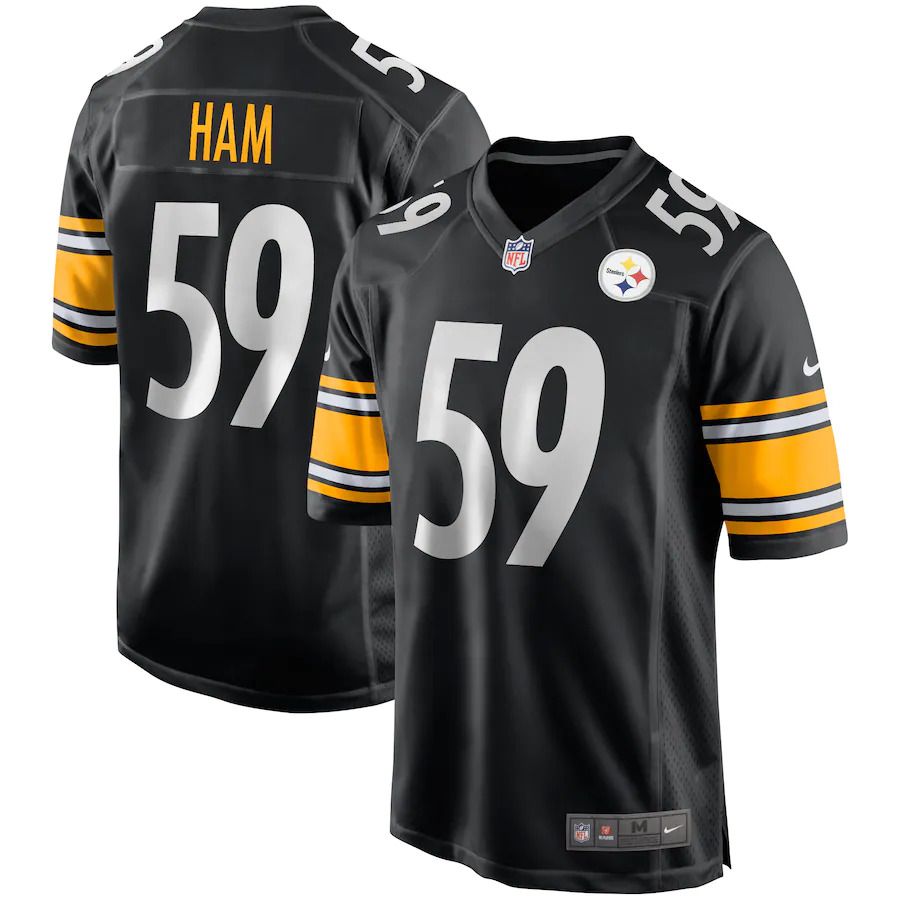 Men Pittsburgh Steelers #59 Jack Ham Nike Black Game Retired Player NFL Jersey